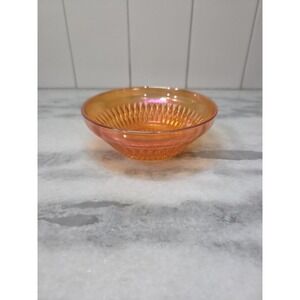 Iridescent Marigold Carnival Glass, 5" Starburst Bowl, Diamond Cut,‎ Glass Decor